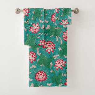 Rouge rose vert Turquoise chinois Lotages Motif