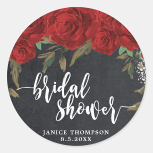 rouge roses boho nuptiale autocollant de douche fa