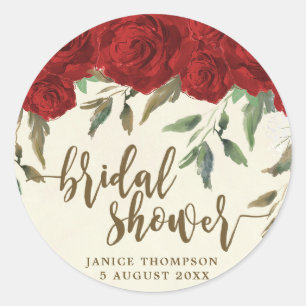 rouge roses floral bridal autocollant de douche fa