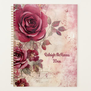 Rouge Roses Junk Style de journal Illustration cla
