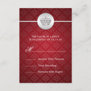 Rouge royal l'épousant élégant de couronne de RSVP