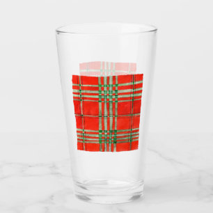 ROUGE SCOTT TARTAN pinte verre