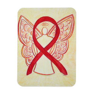 Rouge Sensibilisation Ruban Angel Magnet d'art