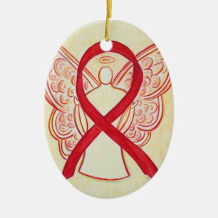 Rouge Sensibilisation Ruban Angel Ornement