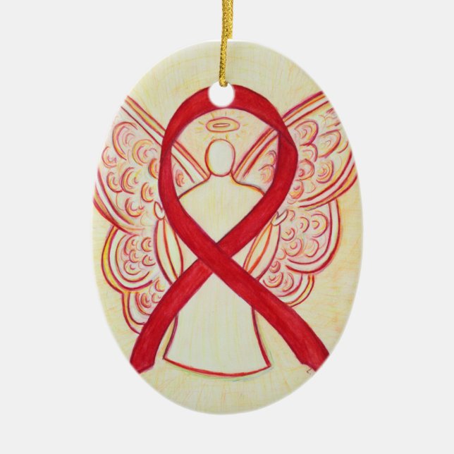 Rouge Sensibilisation Ruban Angel Ornement (Devant)