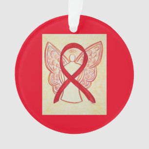 Rouge Sensibilisation Ruban Angel Pendentif Orneme