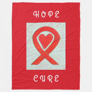Rouge Sensibilisation Ruban Coeur Couverture en po