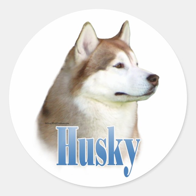Rouge Sibérien Husky Nom - Sticker (Devant)