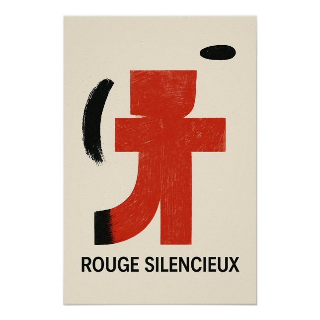 Rouge Silencieux – Affiche Géométrique (Devant)