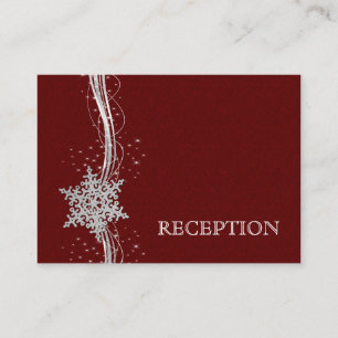 rouge Silver Snowflakes mariage invitation