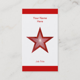 Rouge Star carte de visite blanc bande verticale