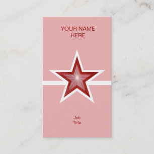 Rouge Star ligne blanche carte de visite rose vert