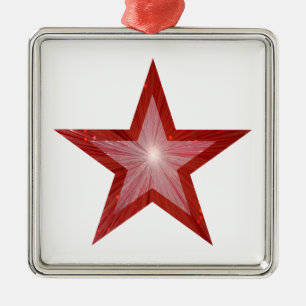 Rouge Star ornement carré blanc