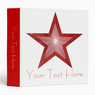 Rouge Star 'Your Text' classeur blanc