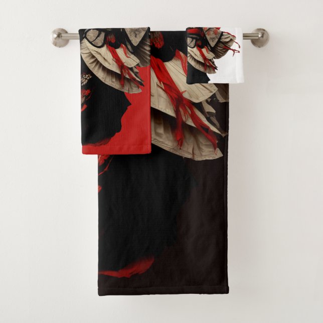 Rouge tendance blanc et noir Kabuki (En situation)