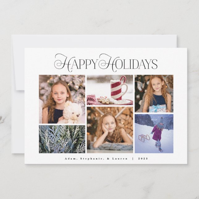 Rouge traditionnel Plaid Joyeux Carte photo de vac (Devant)