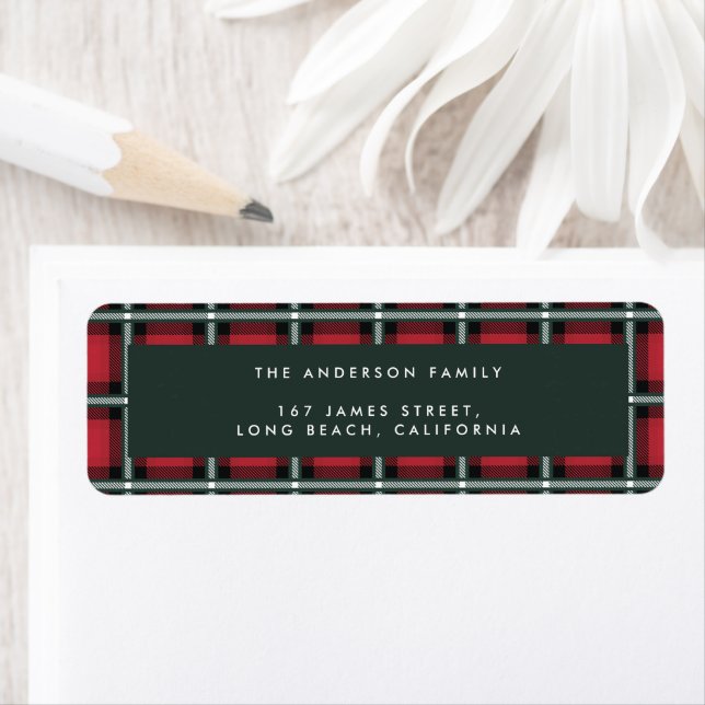 rouge traditionnel tartan personnalisé labe de noë (En situation)