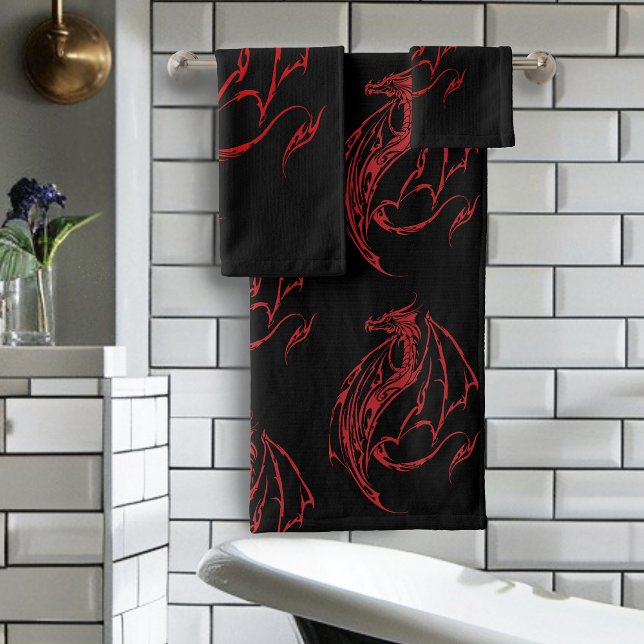 Rouge Tribal Dragon Noir (Créateur téléchargé)