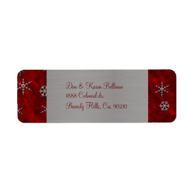 Rouge Velour et flocons d'argent (Devant)