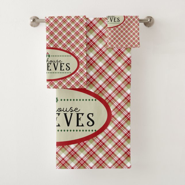 Rouge Vert Blanc Plaid - Cette Maison Croit (En situation)