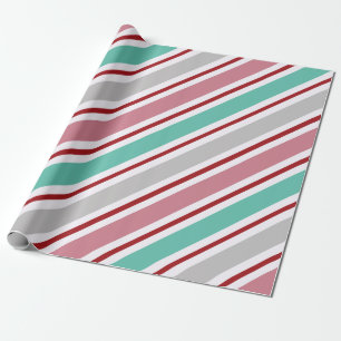 Rouge, Vert et Blanc Snowflake Lane Papier Cadeau 