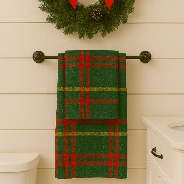 Rouge vert et or étincelant Noël Plaid (Classic Christmas tartan with touch of gold sparkle  )