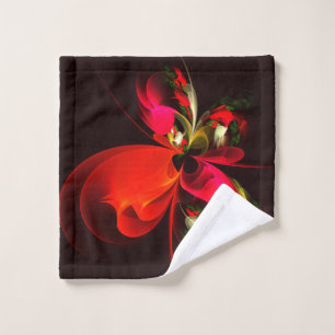 Rouge Vert Floral Moderne Art Abstrait Motif #02