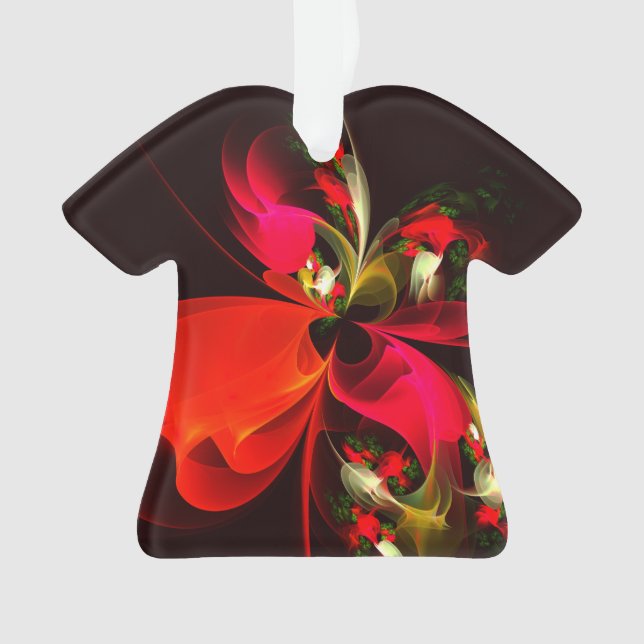 Rouge Vert Floral Moderne Art Abstrait Motif #02 (devant)