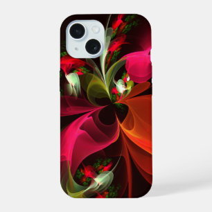 Rouge Vert Floral Moderne Art Abstrait Motif #02