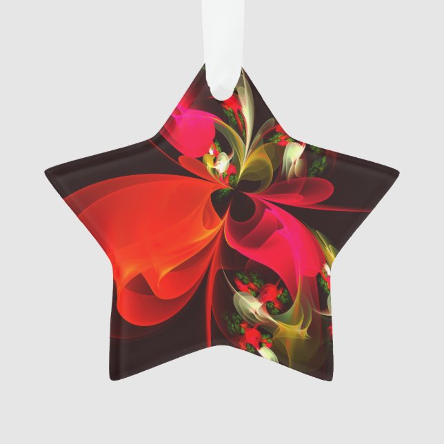 Rouge Vert Floral Moderne Art Abstrait Motif #02 (devant)