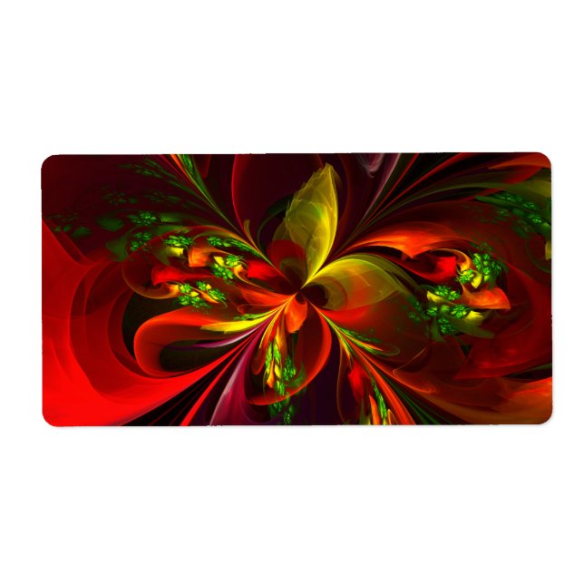 Rouge vert moderne Floral Abstrait Art Motif #05 (Devant)