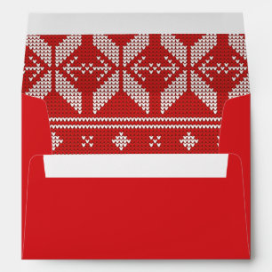 Rouge vif Nordic tricot Fair Isle Enveloppe