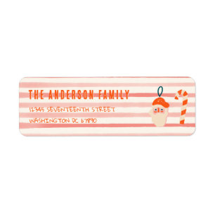 Rouge vintage Illustré Noël Doddle Adresse