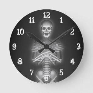 Rougeoyer squelettique : Horloge murale