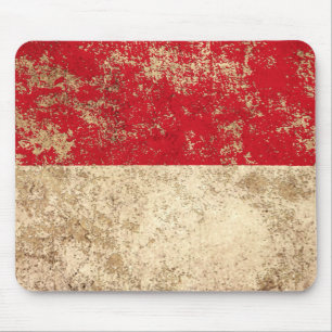 Rough Aged Vintage Indonesian Flag Mouse Pad