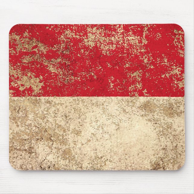 Rough Aged Vintage Indonesian Flag Mouse Pad (Front)