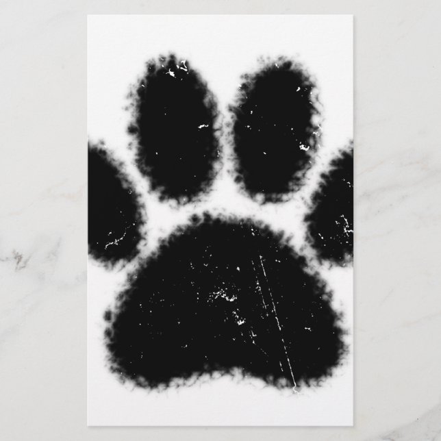 Rough And Distressed Dog Paw Print (Front)