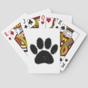 Rough And Distressed Dog Paw Print Playing Cards