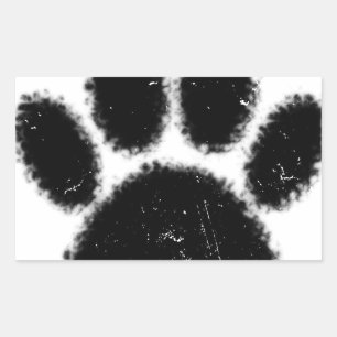 Rough And Distressed Dog Paw Print Sticker