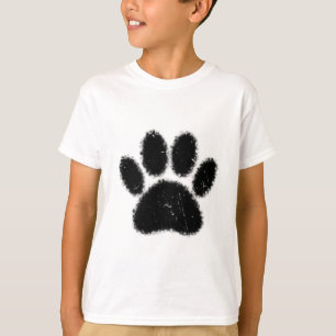 Rough And Distressed Dog Paw Print T-Shirt