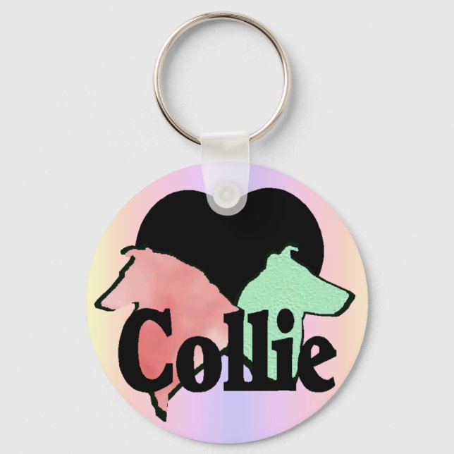 Rough and Smooth Collie Lovers Keychain (Front)