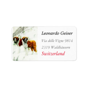rough and smooth St Bernard - painting Label