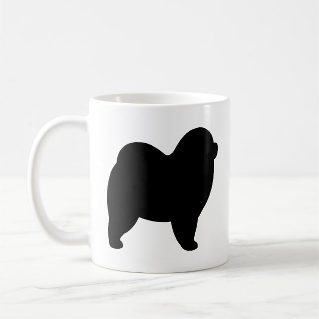 Rough Chow Chow Dog Breed Silhouettes Coffee Mug (Left)