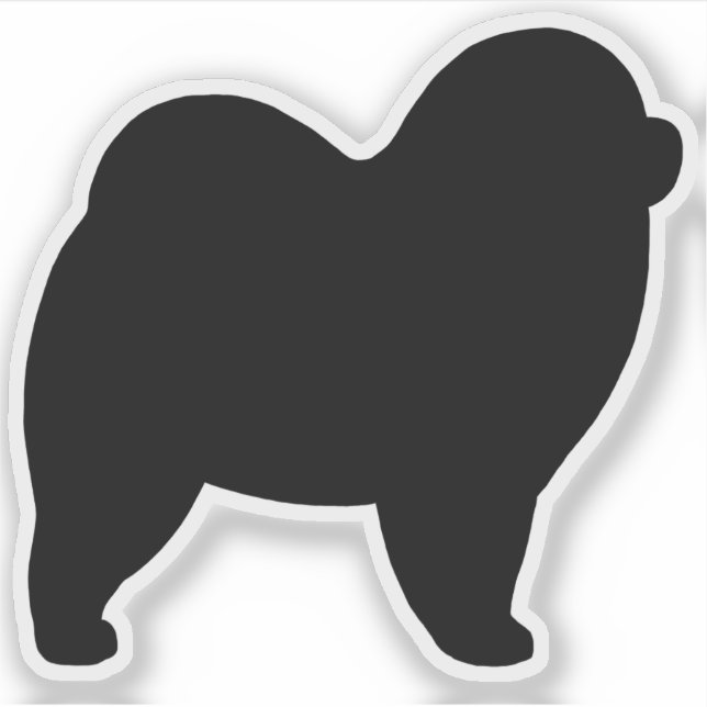 Rough Chow Chow Dog Silhouette Vinyl Sticker (Front)