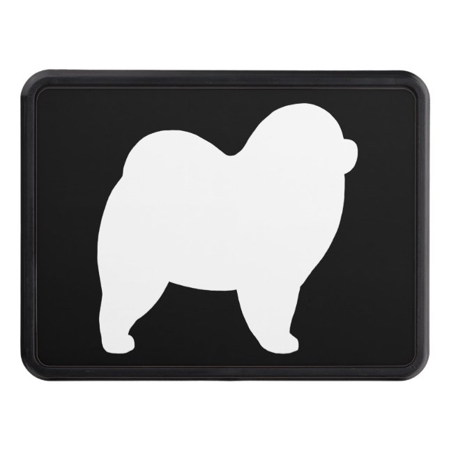 Rough Chow Chow Silhouette Trailer Hitch Cover (Front)