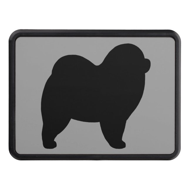 Rough Chow Chow Silhouette Trailer Hitch Cover (Front)