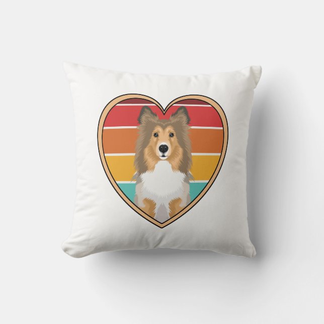 Rough Coat Collie Throw Pillow (Front)