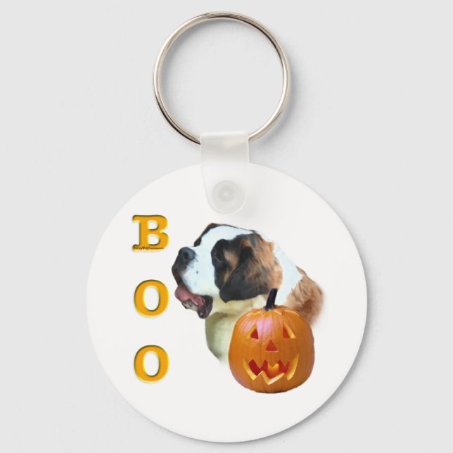 Rough Coated Saint Bernard Boo Keychain (Front)