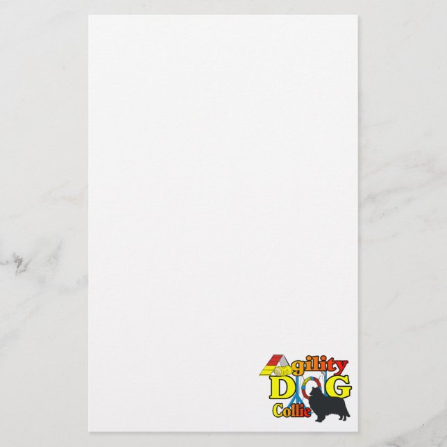 Rough Collie Agility Stationery (Front)