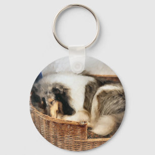 Rough Collie Art Gifts Keychain